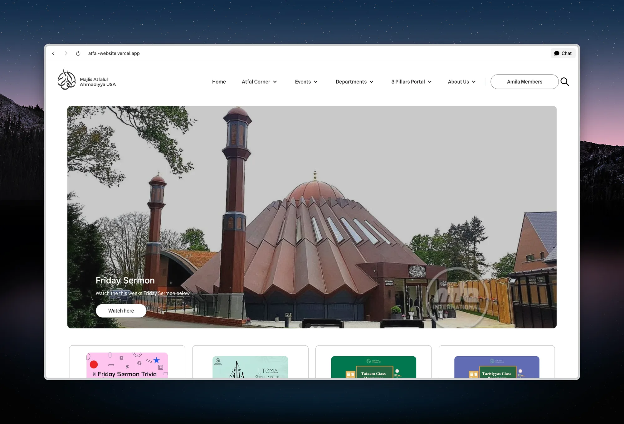 National Muslim Youth Association website display